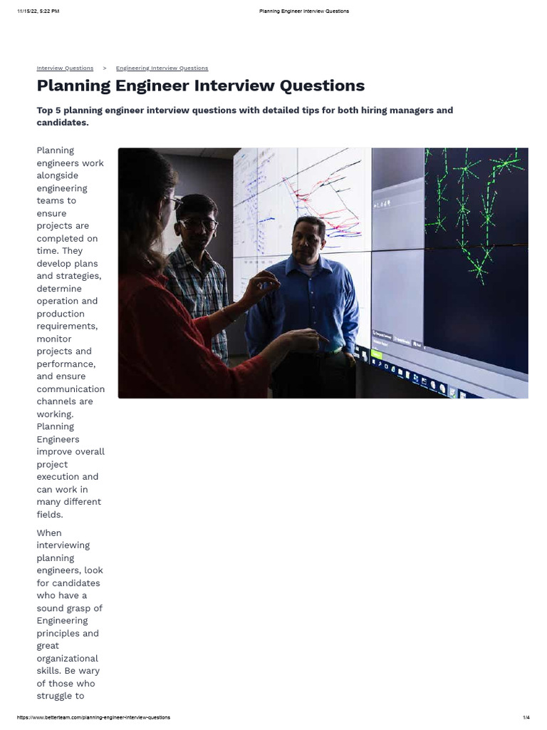 Planning Engineer Interview Questions Download Free PDF Engineer