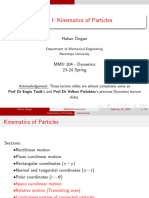 Week I: Kinematics of Particles: Hakan Dogan