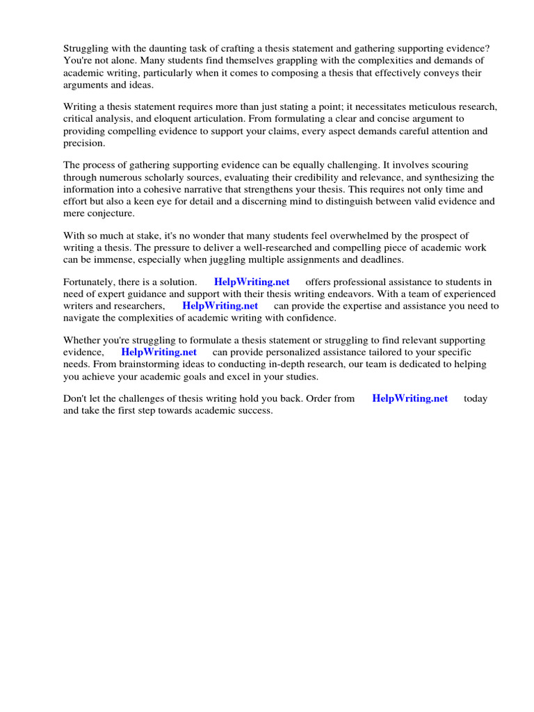 Thesis Statement Writing Guide | PDF | Essays | Thesis