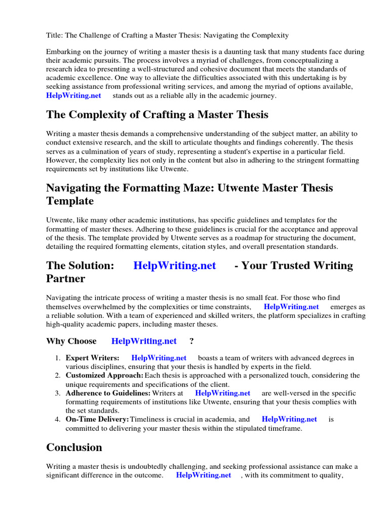 Master Thesis Template Utwente | PDF | Brand | Thesis