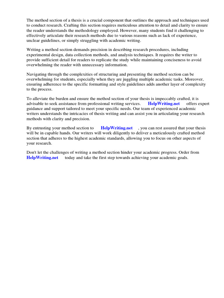 How To Write Method Section of Thesis | PDF | Methodology | Survey ...