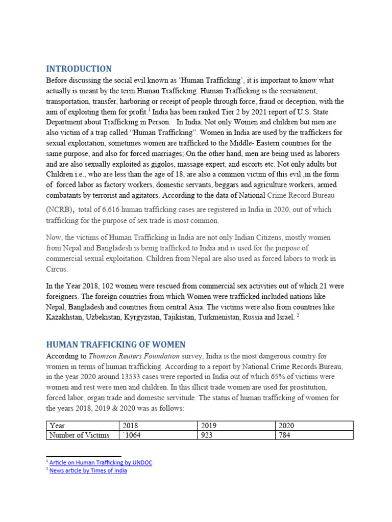 Human Trafficking In India Pdf Human Trafficking Injustice