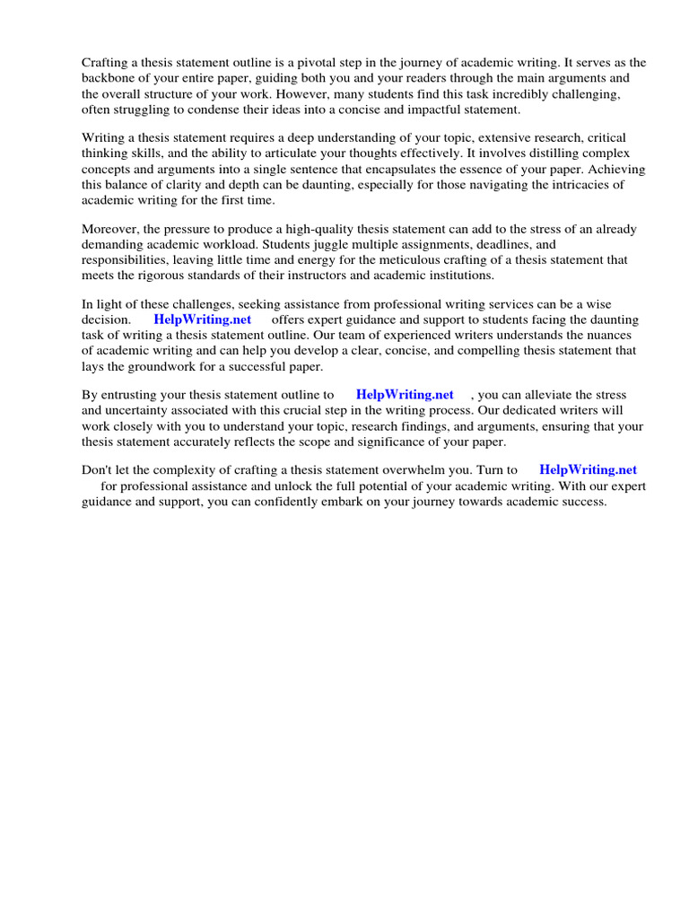 THESIS STATEMENT OUTLINE EXAMPLE intelligence overview
