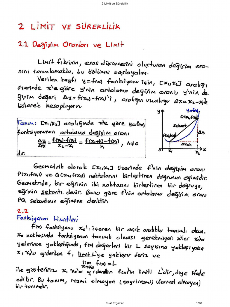 2 Limit Ve Sureklilik | PDF
