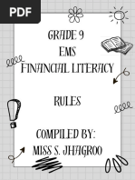 Grdae 9 - Ems - Financial Literacy Summary