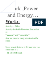 Work, Power and Energy