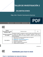 TALLER DE INVESTIGACIÓN 2 - Sesión 3 - Delimitación de La Investigación