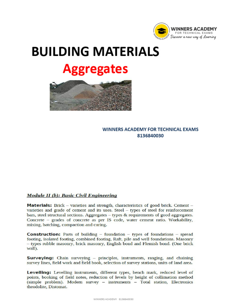 Types and Classification of Aggregates | PDF | Construction Aggregate ...