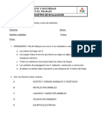 Evaluacion Prevencion de Incendio Y EVACUACUION