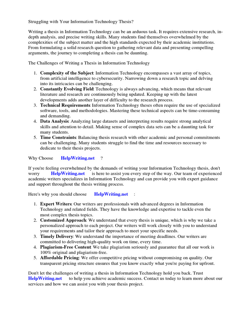 Sample Thesis Title About Information Technology Pdf Thesis