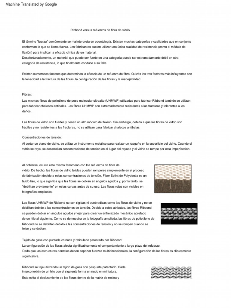 Comparativa de Fibras Ribbond en Odontología | PDF | Tecnología