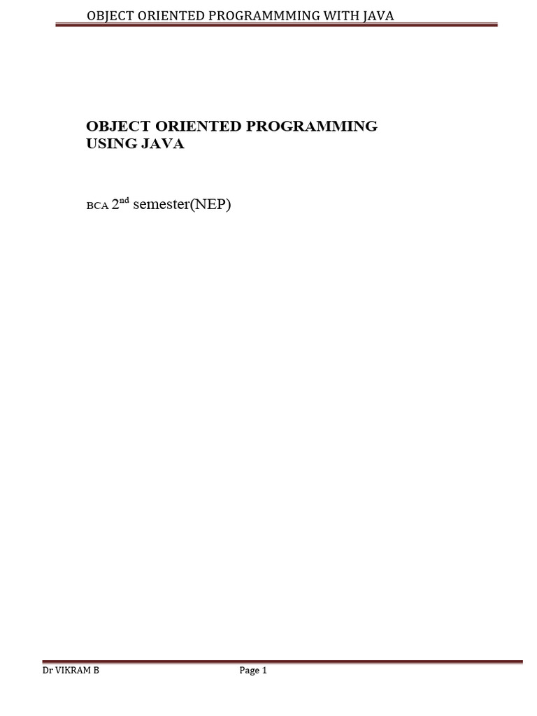Java Programming Overview for BCA Students | PDF | Java (Programming ...
