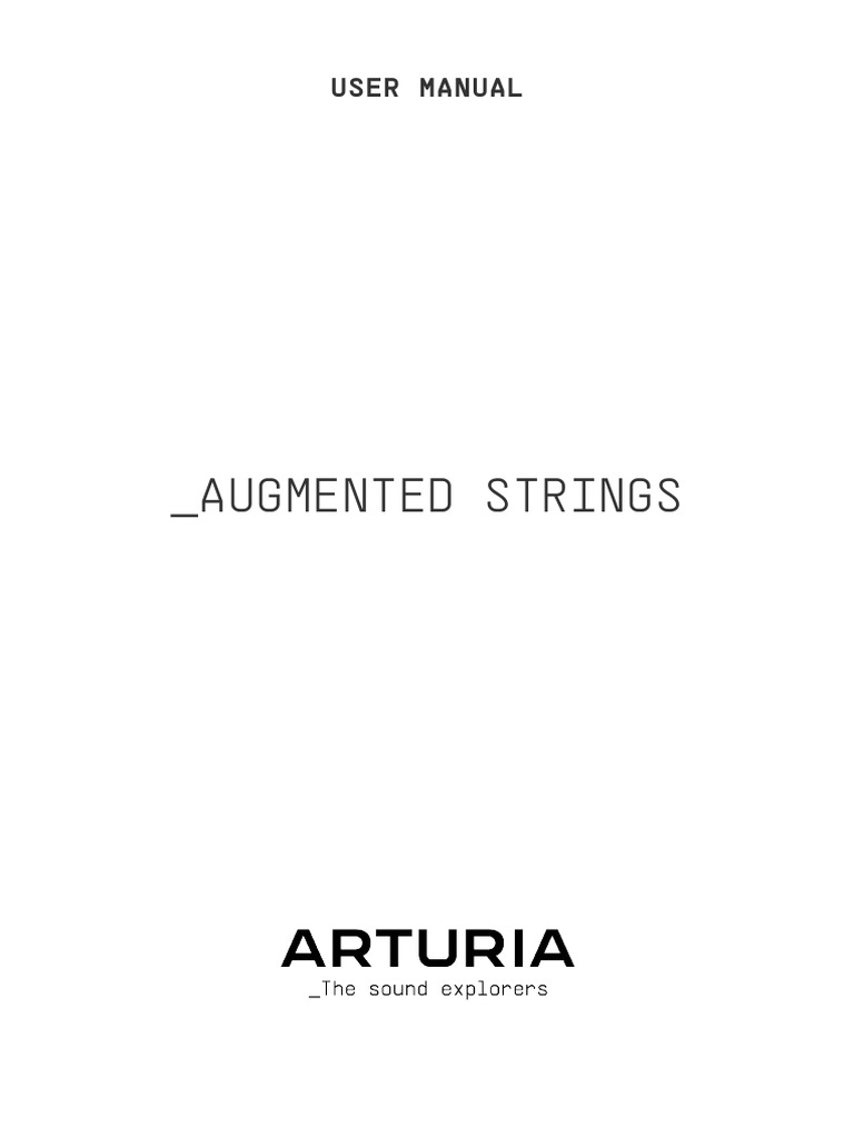 Arturia Augmented Strings User Manual | PDF | Sound Technology | Computing