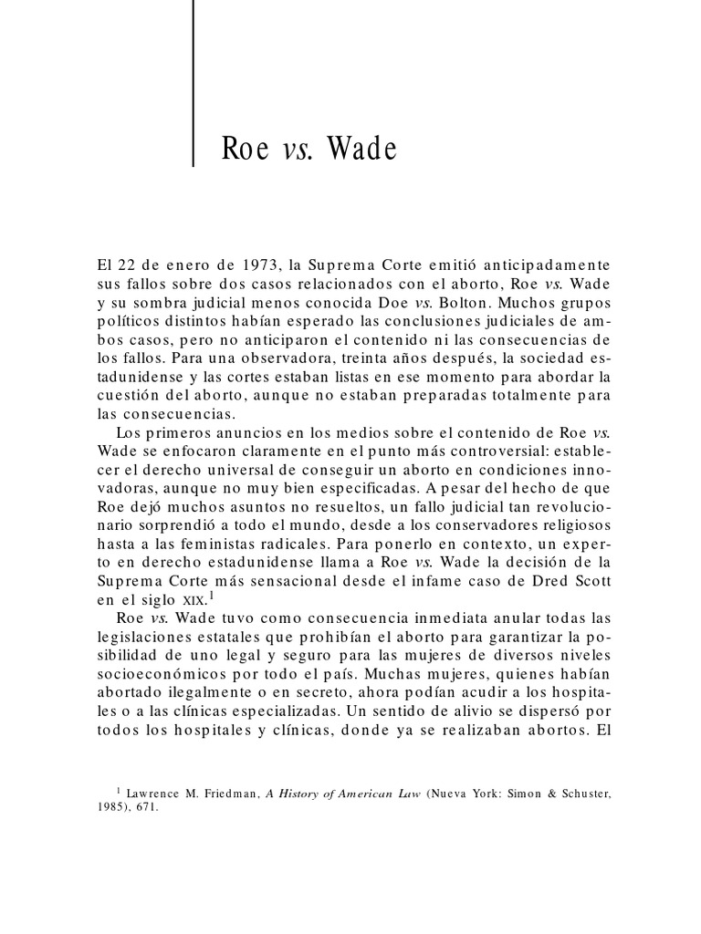 Roe Vs Wade. Barbara Driscoll de Alvarado | PDF | Movimientos contra el ...