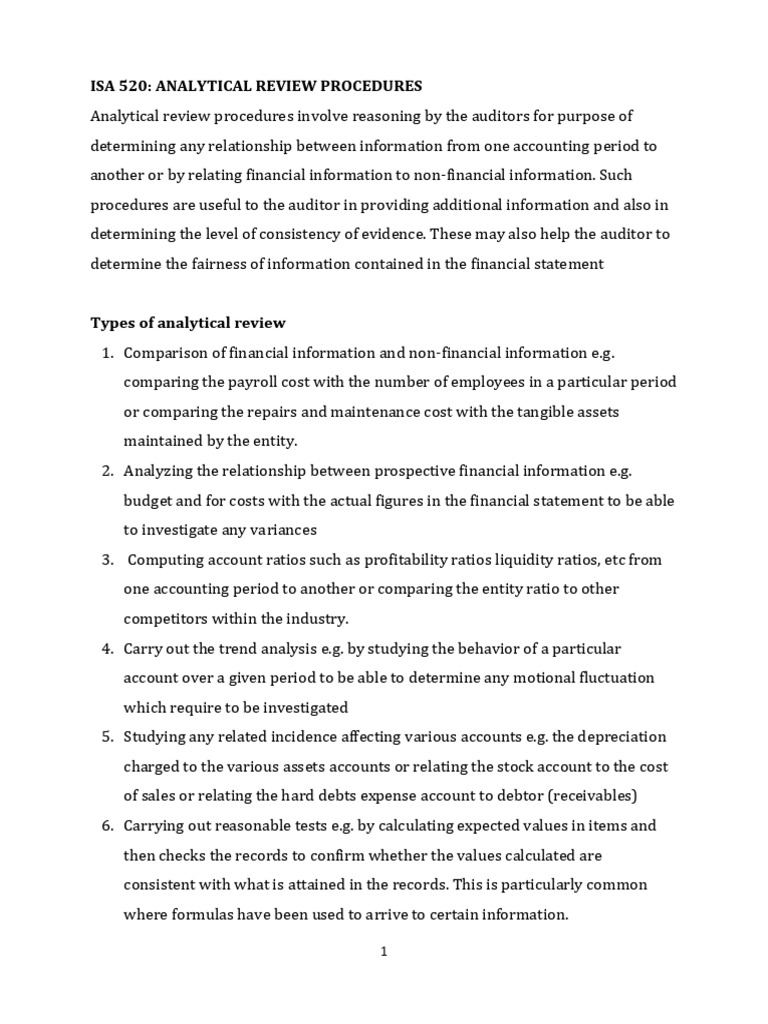 Analytical Review Procedures in Auditing | PDF | Audit | Financial ...