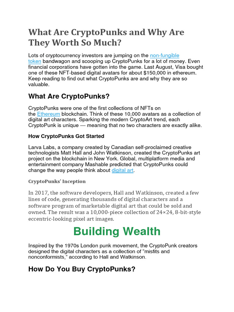 Cryptopunks | PDF | Cryptocurrency | Applications Of Cryptography