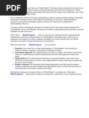 Gifted Hands Thesis