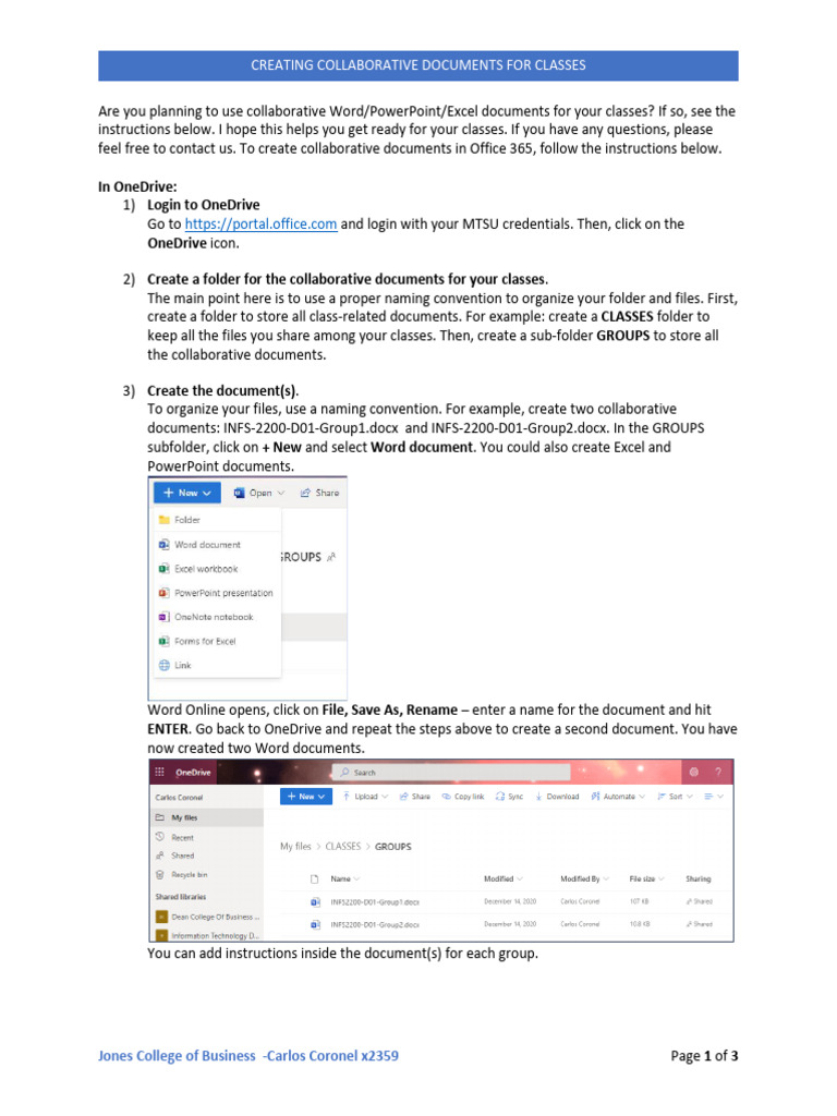 Collaborative Document Setup Guide | PDF | Career & Growth | Computers