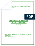 RECOMENDACIONES en VACUNAS SADI 2004 (Parte I)