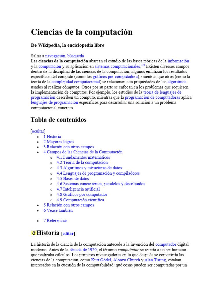 Introducción a Ciencias de la Computación | PDF | Ciencias de la ...