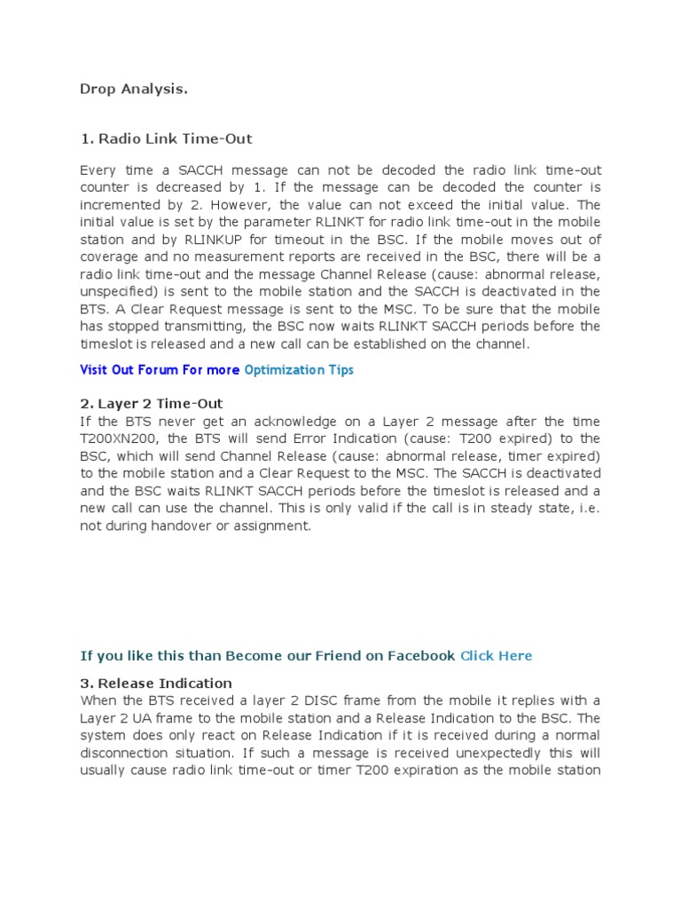 TCH Drop Call Analysis and Solutions | PDF | High Speed Packet Access ...