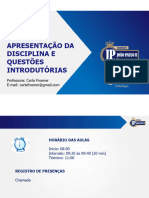 Relatorio Aula - Apresentação Da Disciplina e Introdução - P GERAL