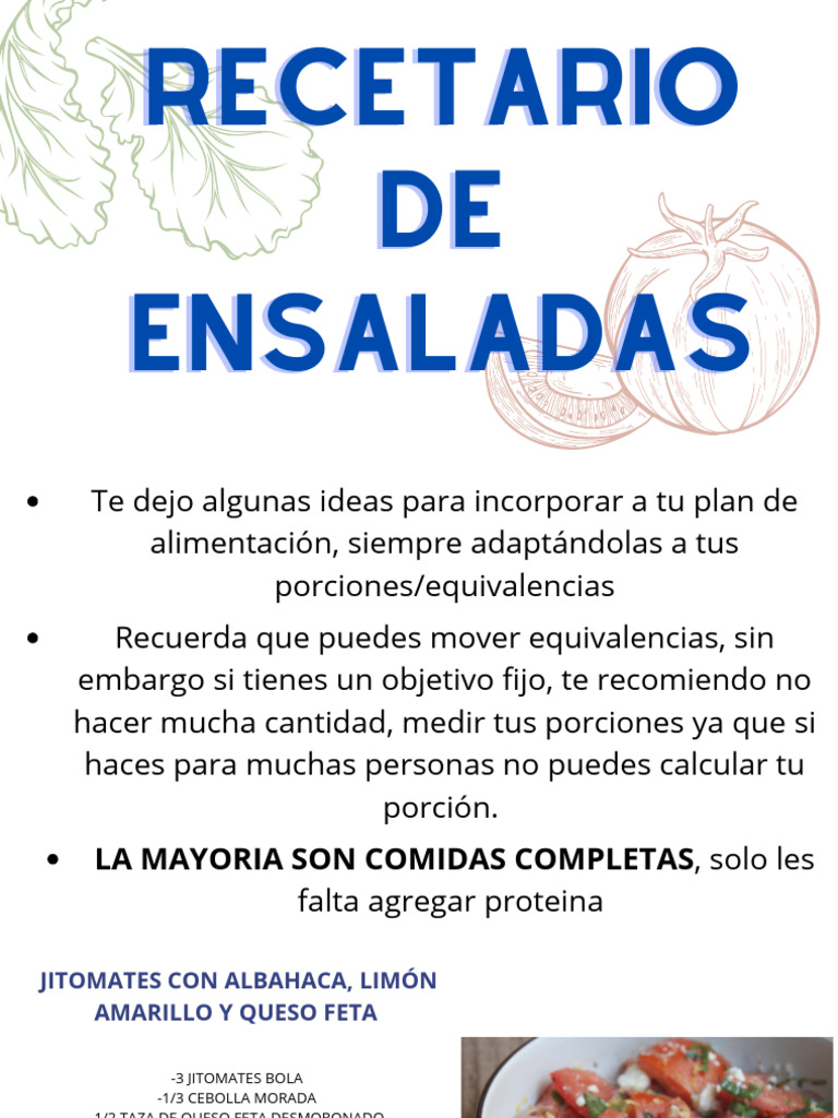 Recetas Saludables de Ensaladas Variadas | PDF | ensalada | Vinagreta