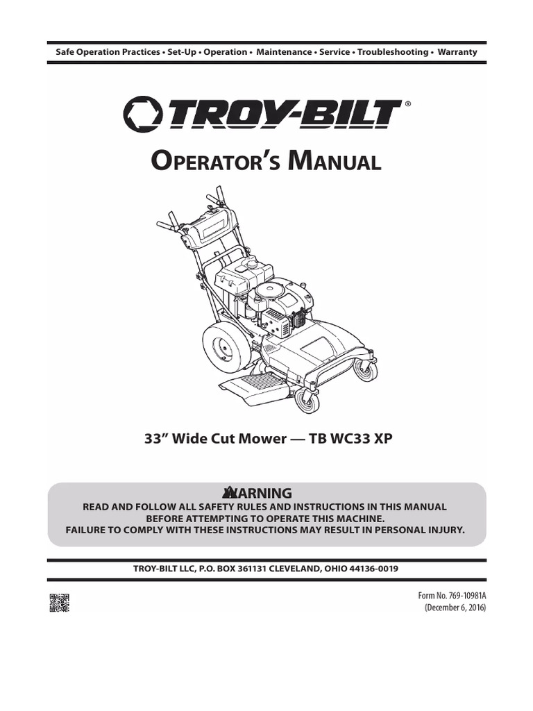 Priručnik TroyBilt TB WC33 XP (68 stranica) PDF
