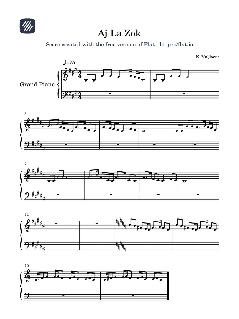 Grand Piano Score by K. Maljkovic | PDF