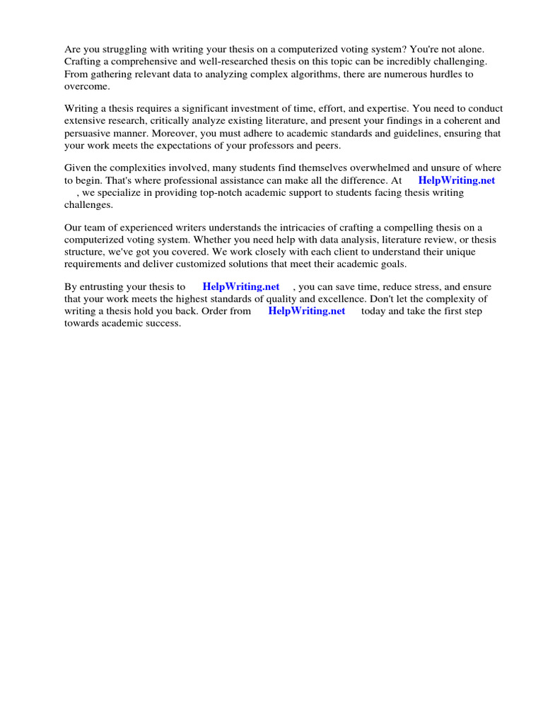 Computerized Voting System Thesis Documentation | PDF | Electronic ...