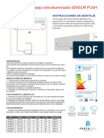 Espejo Retroiluminado SENSOR PUSH: Instrucciones de Montaje