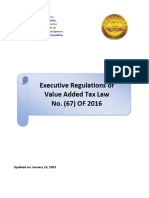 Executive Regulations of VAT Law No. (67) of 2016
