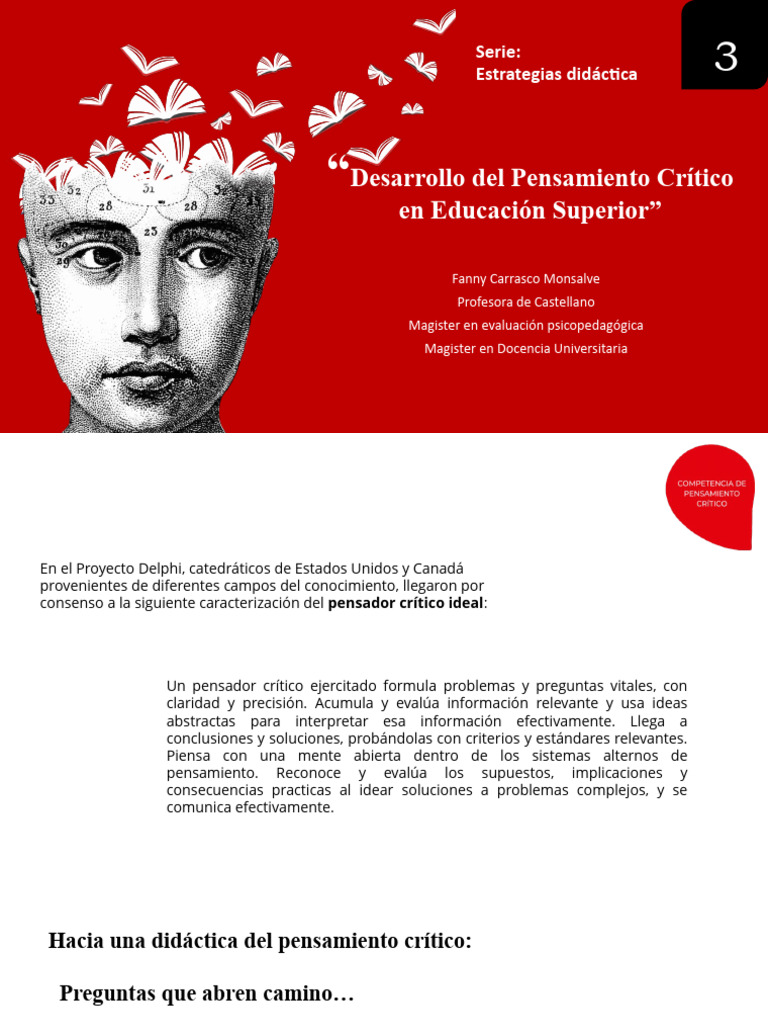 Desarrollo del Pensamiento Crítico en Educación | PDF | Pensamiento ...