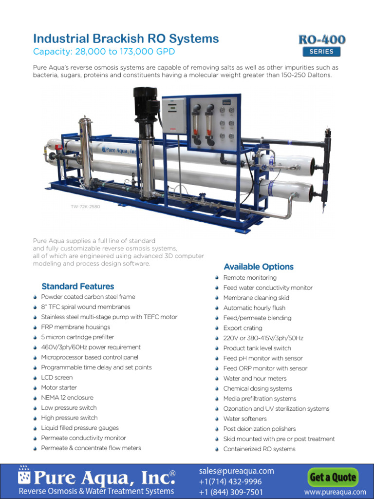 Industrial Reverse Osmosis Systems Guide | PDF | Membrane | Physical ...