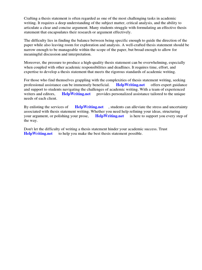 How To Make The Best Thesis Statement | PDF | Essays | Thesis