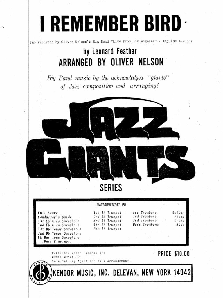 I Remember Bird Oliver Nelson | PDF