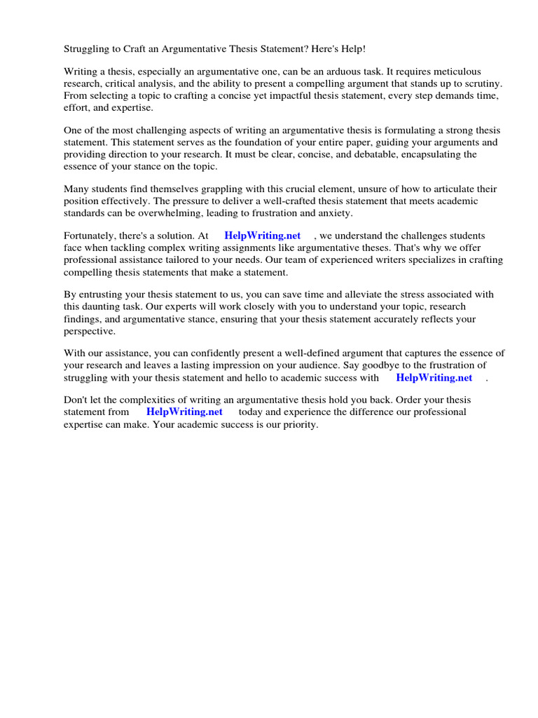 Argumentative Thesis Statement Example Pdf Essays Thesis