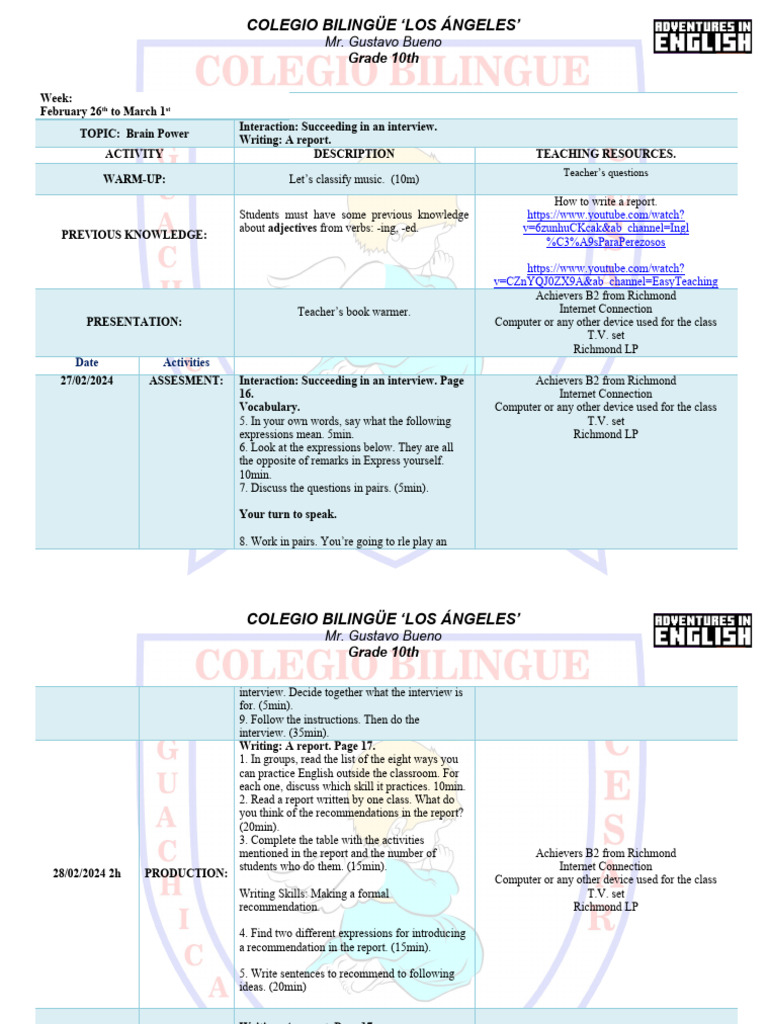 Ingles Decimo Pdf Educational Assessment Behavior Modification