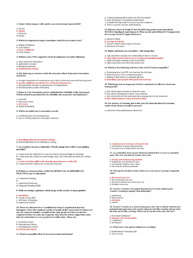 LET Reviewer in Professional Education | PDF
