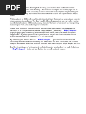 Master Thesis Brain Computer Interface