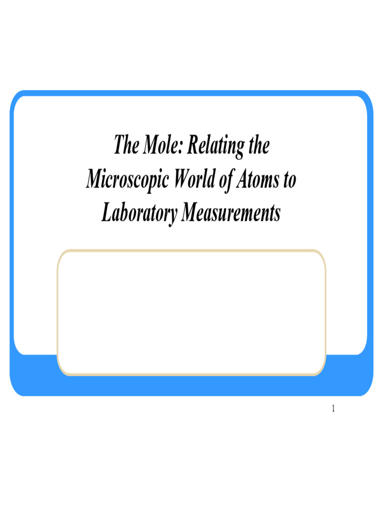 Understanding Moles and Atomic Mass | PDF | Mole (Unit) | Molecules
