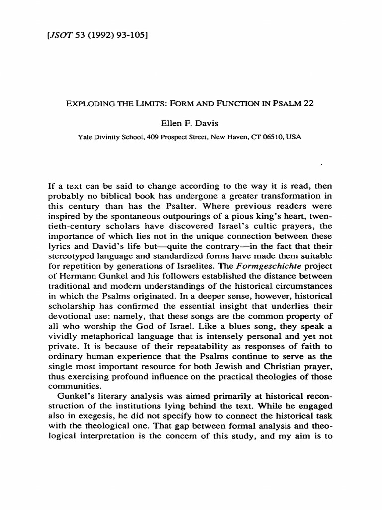 Exploding The Limits: Form and Function in Psalm 2 | PDF | Psalms | Poetry