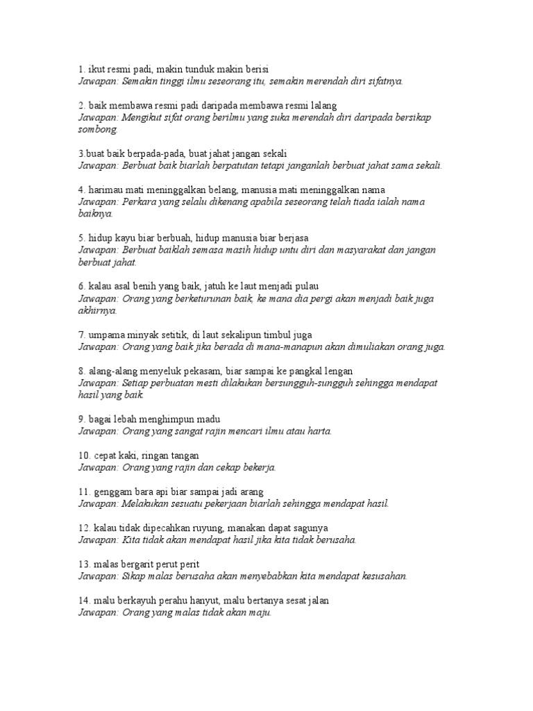 Peribahasa Untuk Karangan Spm Pdf