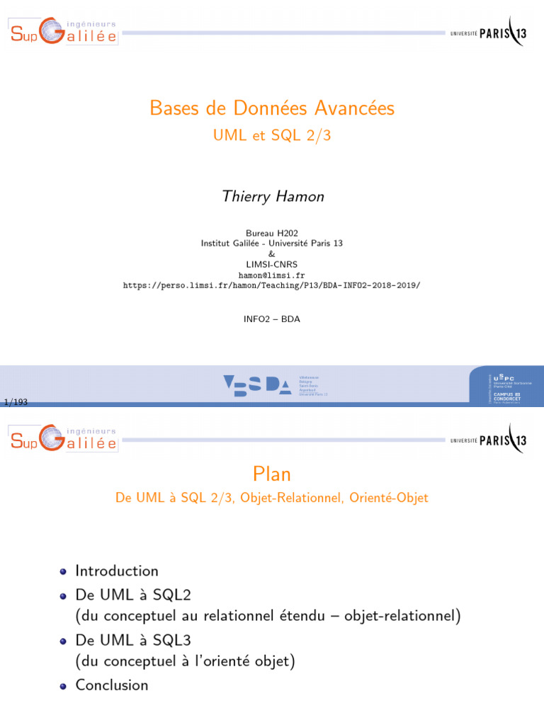 UML et SQL : Modélisation Avancée | PDF | Bases de données | Base de ...