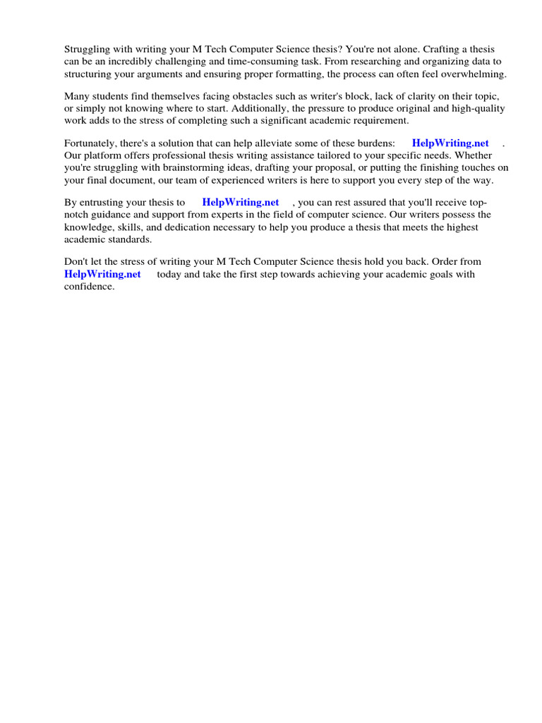 M Tech Computer Science Thesis Download | PDF | Concrete | Thesis