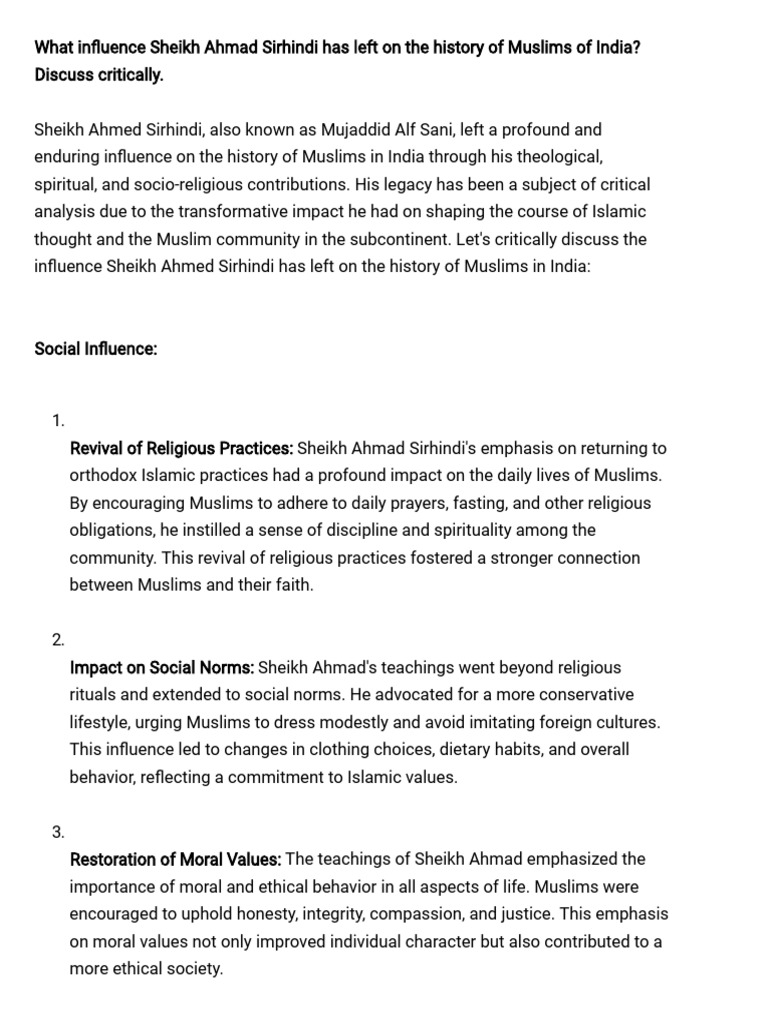 Sheikh ahmad sirhindi past pdf sufism two nation theory