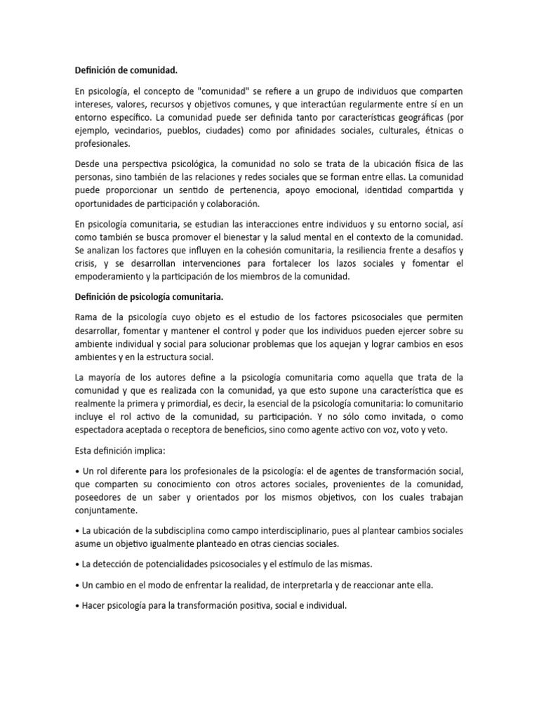 COMUNIDAD DEFINICION intelligence overview