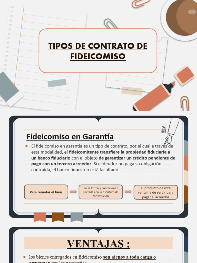 Tipos de Fideicomiso y Garantías | PDF | Ley de fideicomiso | Derecho ...