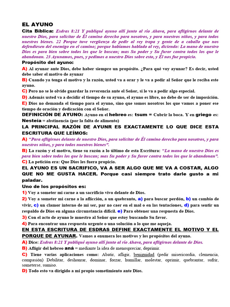 El Ayuno Pdf Esther Jesús