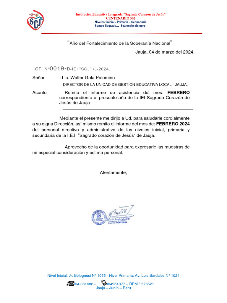 Oficio Informe Mes de Febrero 2024 PDF